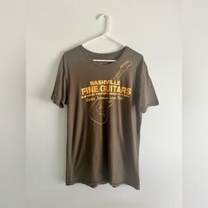 Lucky Brand Nashville Fine Guitars Brown T-Shirt Men’s Size Medium